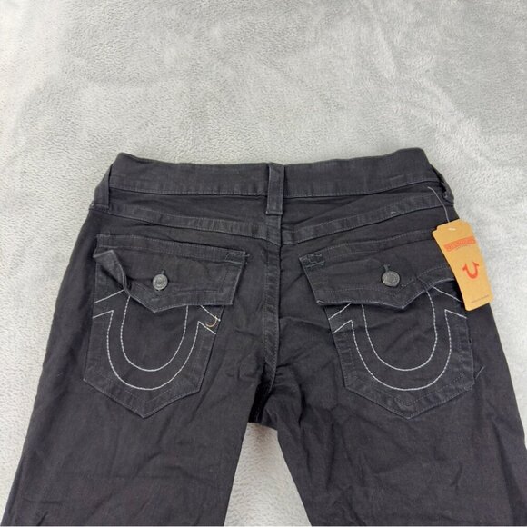 True Religion NWT Ricky Flap SN 32 105713 Men's Size 32x31 Black Straight Flared - Picture 9 of 9